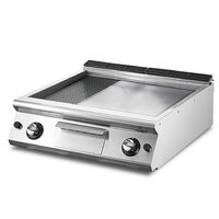 Mastro Bakplaat - Gas - Tafelmodel - ½ Vlak - ½ Geribbelde Verchroomde Plaat - V7080FTRGVCRT
