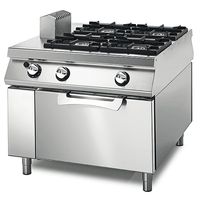 Gas Range With 4 Burners On Static Gas Oven, Stainless Steel Containers, Two-Sided Panel Control, Virtus VS110100CFG