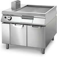 Gas Griddle Smooth Chromed On Cabinet With Door, Two-Sided Panel Control, Virtus VS110100FTGC