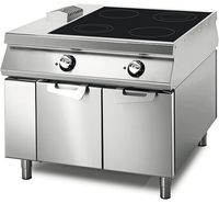 Induction Plate With 4 Plates On Cabinet With Doors,  Two-Sided Panel Control, Virtus VS110100IND