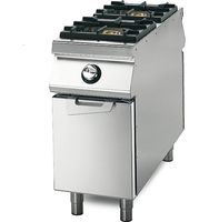 Gas Range With 2 Burners On Cabinet With Door, Stainless Steel Containers, Two-Sided Panel Control, Virtus VS11040PCG