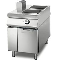 Electric Range With 2 Squared Plates On Cabinet With Doors,  Two-Sided Panel Control, Virtus VS11060PCE