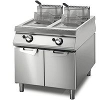 Gas Fryer 13+13 Liters On Cabinet With Door, Virtus VS11080FRGS13