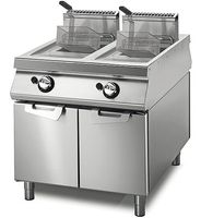 Gas Fryer 22+22 Liters On Cabinet With Door, Virtus VS11080FRGS22