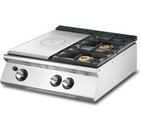 Mastro Bakplaat - Gas - Solide Top - Tafelmodel - 2 Branders - VS7080TPPCGT