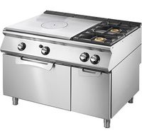 Mastro Bakplaat - Gas Solide Top Op Statische Gasoven Gn 2/1 en Gesloten Kast + 2 Branders - VS90120TPFG