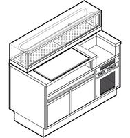 Sushi Station 1400 mm With Refrigerated Undercounter and Sushi Display, Virtus VSSRS140