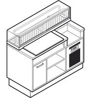 Sushi Station 1200 mm With Ambient Base and Waste Bin, Virtus VSSS120