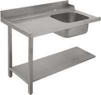 Left Entry Table With Sink On the Right For Rack Conveyor Dishwasher, W=1800 mm, Mastro Z/E75453