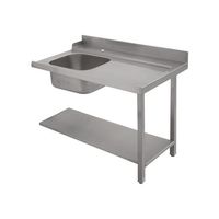 Right Entry Table With Sink On the Left For Rack Conveyor Dishwasher, W=1500 mm, Mastro Z/E75457