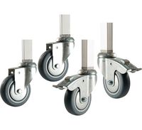 Set of Galvanized Wheels (2 With Brakers and 2 Without) For Shelving Units, virtus Z/PKITKORAZ