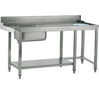 Mastro Aanrijktafel Voor Rechterzijde, Met Wasbak Links | Afvalgat | B=150cm | Z/TIDFR1500