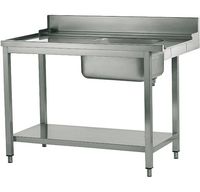 Mastro Aanrijktafel Voor Linkerzijde, Met Wasbak Links Voor Kapvaatwasser, B=1500 Mm | Z/TIS1500