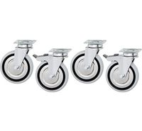 Set of 4 Castors For Blast Chillers, 2 With  Brakes, Mastro Z/TRUOABB