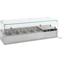 Gekoelde Opzetvitrine | 5x 1/4 GN | Glaswand | Combisteel | 7450.0005