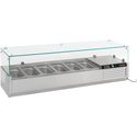 Gekoelde Opzetvitrine | 6x 1/4 GN | Glaswand | RVS | Combisteel | 7450.0007
