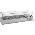 Gekoelde Opzetvitrine | 8x 1/4 GN | Glaswand | RVS | Combisteel | 7450.0011