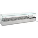 Gekoelde Opzetvitrine | 8x 1/4 GN | Glaswand | RVS | Combisteel | 7450.0011