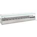 Gekoelde Opzetvitrine | 10x 1/4 GN | Glaswand | RVS | Combisteel | 7450.0013