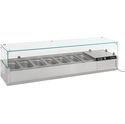 Gekoelde Opzetvitrine | 7x 1/3 GN | Glaswand | RVS | Combisteel | 7450.0019