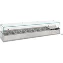 Gekoelde Opzetvitrine | 9x 1/3 GN | Glaswand | RVS | Combisteel | 7450.0023