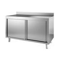 Werktafel | Schuifdeuren Rand | 140cm | RVS | Combisteel | 7452.3085