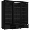 Display vrieskast | 3 glasdeuren | 1450 L | Zwart | Combisteel | 7455.2250
