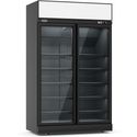 Display koelkast | 1000 L | 2 Glasdeuren | zwart | Lichtbak | Combisteel | 7455.2405