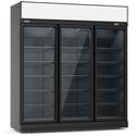 Vrieskast | 1530 L | 3 glasdeuren | zwart | lichtbak | Combisteel | 7455.2435