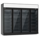 Vrieskast 4 Glasdeuren Zwart Ins-2060f Bl, Combisteel 7455.2445
