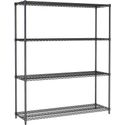 STELLING 4 LEVELS 1500 ZWART DEMONTABEL - Combisteel 7530.0035