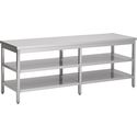 Werktafel met 2 schappen | 240cm breed | RVS | Combisteel | 7812.0331