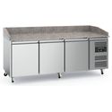 Pizzawerkbank | Graniet | 3-deurs| RVS | Ecofrost | 7950.5140