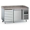 Pizzawerkbank | Graniet | 1-deurs| RVS | Ecofrost | 7950.5145