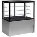 Vitrine toonbank neutraal | B=150cm, 4 niveaus | zonder reserve | Zwart/GRIJS | Diamond Cb15nn-G5-P