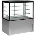 Vitrine toonbank verwarmd | B=150cm, 4 niveaus | zonder reserve | Zwart/GRIJS | Diamond Cb15ht-G5-P