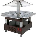 Diamond Eiland Buffet - Salad bar, gekoeld, 4x GN 1/1-150 (Wengé hout) | CSB/4D-B1-R2