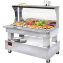 Diamond Buffet - gekoelde wand-salad bar, 4x GN 1/1-150 (wit hout) | ASB/4N-A1-R2