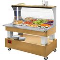 Diamond Buffet - Wandsalad bar, gekoeld, 4x GN 1/1-150 (Licht eiken hout) | ASB/4N-D1-R2