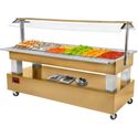 Diamond Buffet - Salad bar, gekoeld, 6x GN 1/1-150 (Licht eiken hout) | BSB/6N-D1-R2