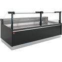 Diamond Geventileerde Vitrinetoonbank, met Reserve, Verticale Ruit 90° met Zuigerlift - FULL BLACK - DPT32-V5