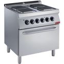 Elektrisch fornuis 4 vierkante platen, elektrische oven GN 2/1 | 1700 line | Diamond | E17/4PQF8-N
