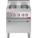Elektrisch Fornuis Met 4 Ronde Kookplaten Met Convectie-Oven GN 1/1 - Diamond E65/4PFV7-230V/3-N