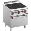 Vitrokeramisch Fornuis Met 4 Zones - Oven GN 2/1 Met Elektrische Grill - Diamond E7/4VCF7-N