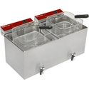 Diamond Elektrische Friteuse Tafelmodel 2x 12 Liter + Aftapkraan - F12E/D2