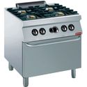 Fornuis met oven | 4 Branders | GN 2/1 | 1700 Line | G17/4BF8-N | Diamond