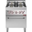 Gasfornuis 4 Branders Met Elektrische Convectie-Oven GN 1/1 - Diamond G65/4BFEV7-230V/3-N