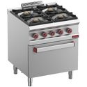 Gasfornuis 4 Branders - Elektrische Convectie-Oven GN 1/1 - Diamond G7/4BFEV7-N