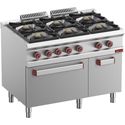 Gasfornuis 6 Branders - Elektrische Convectie-Oven GN 1/1 - Neutrale Kast - Diamond G7/6BFEVA11-N