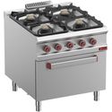 Gasfornuis Met 4 Branders Op Elektrische Oven GN 2/1 - Diamond G9/4BFE8-N
